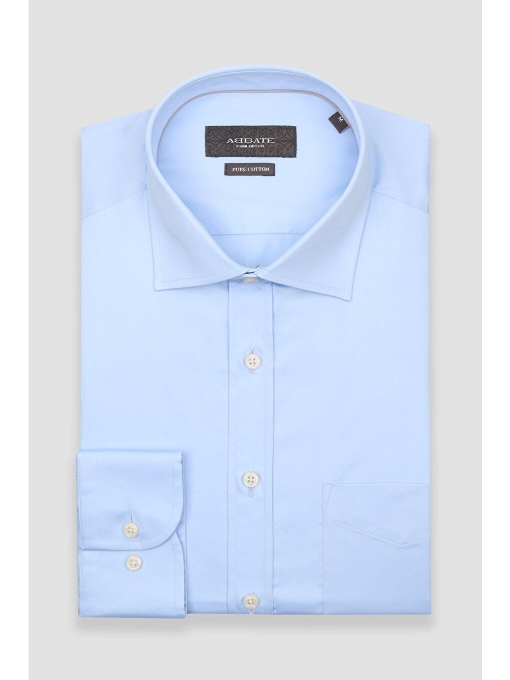 Leonardo Saten Pamuklu Comfort Fit Açık Mavi Klasik Yaka Erkek Düz Gömlek-4
