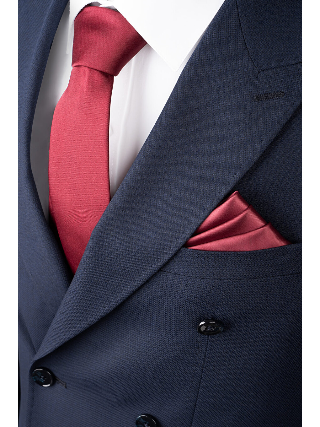 Lacivert Regular Fit Kruvaze Takım Elbise-1