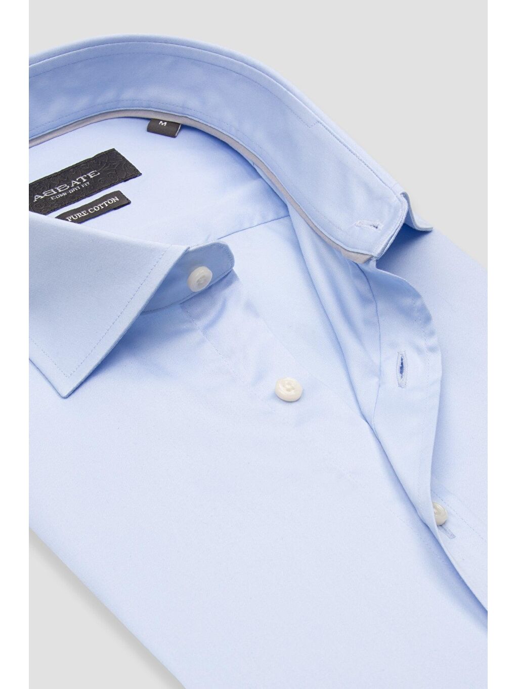 Leonardo Saten Pamuklu Comfort Fit Açık Mavi Klasik Yaka Erkek Düz Gömlek-5
