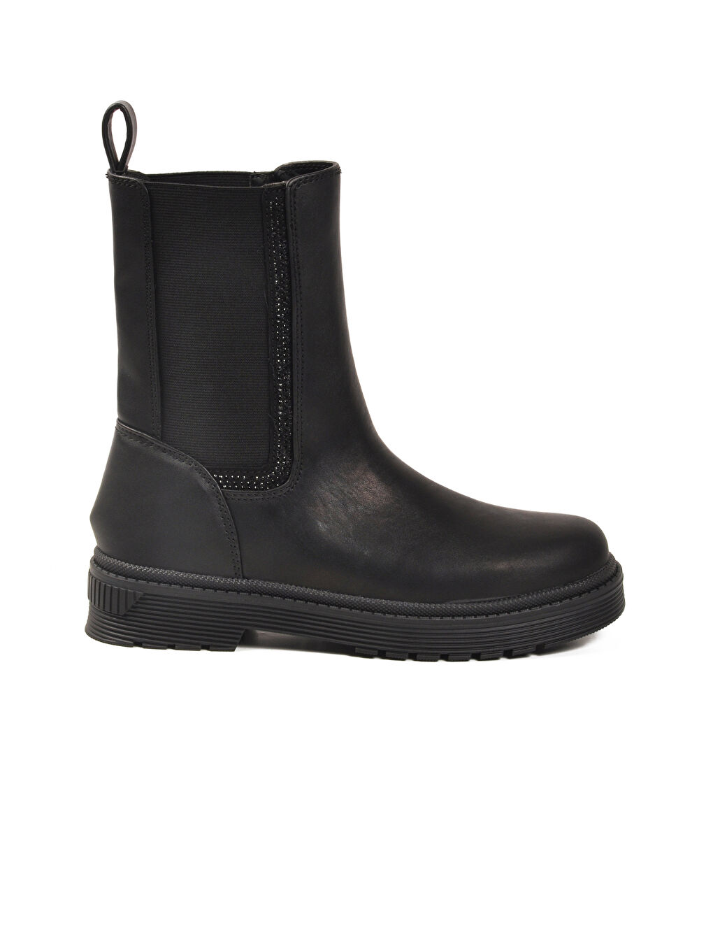 Siyah Bilekten Esnek Uzun İçi Polarlı Kaymaz Taban Kadın Bot 23012 Z-1