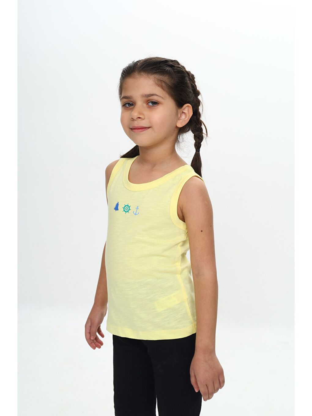 Sarı Erkek Çocuk Baskılı Atlet-1