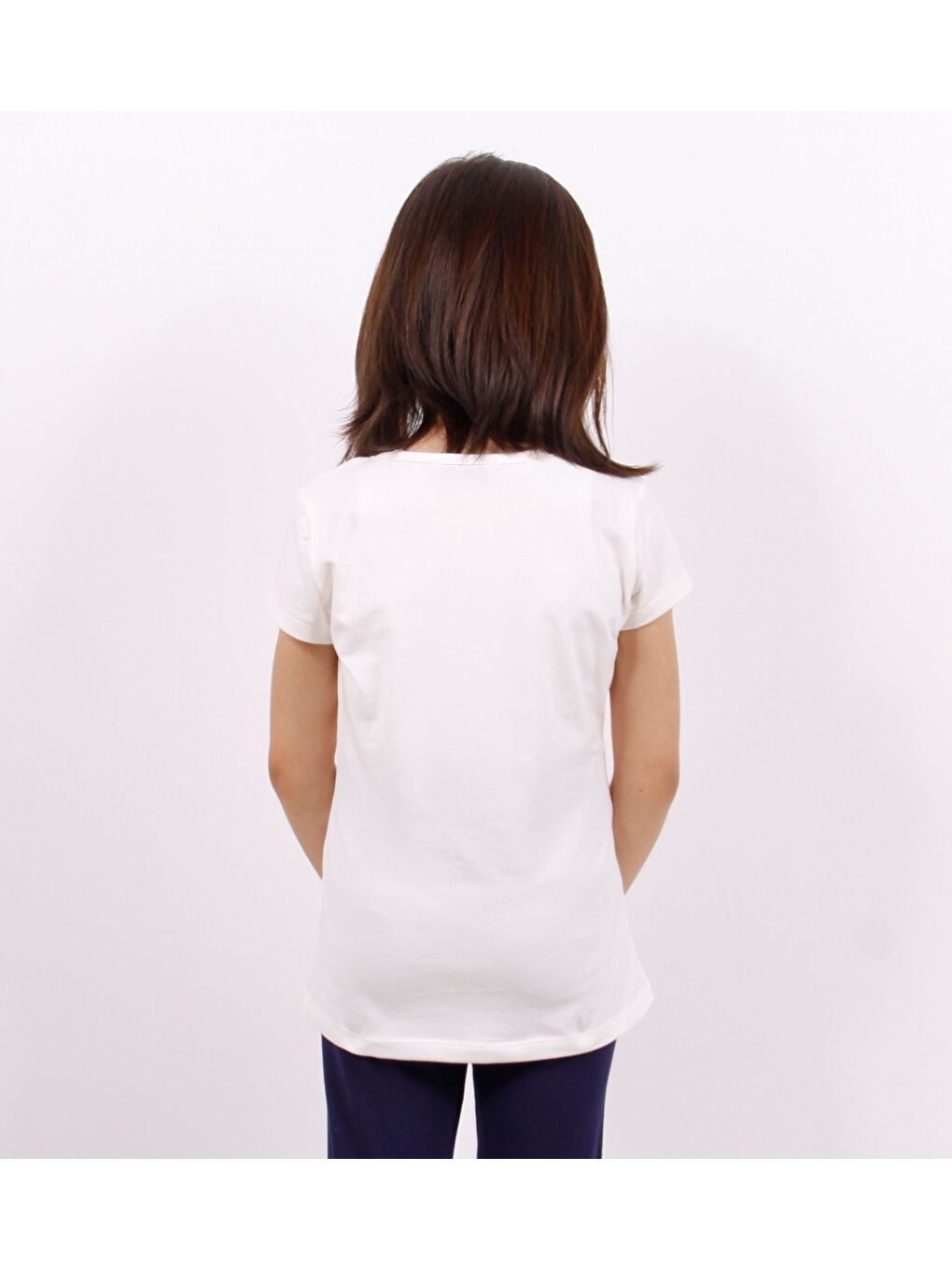 Ekru Kız Çocuk Tişört Flamingo Baskılı-1