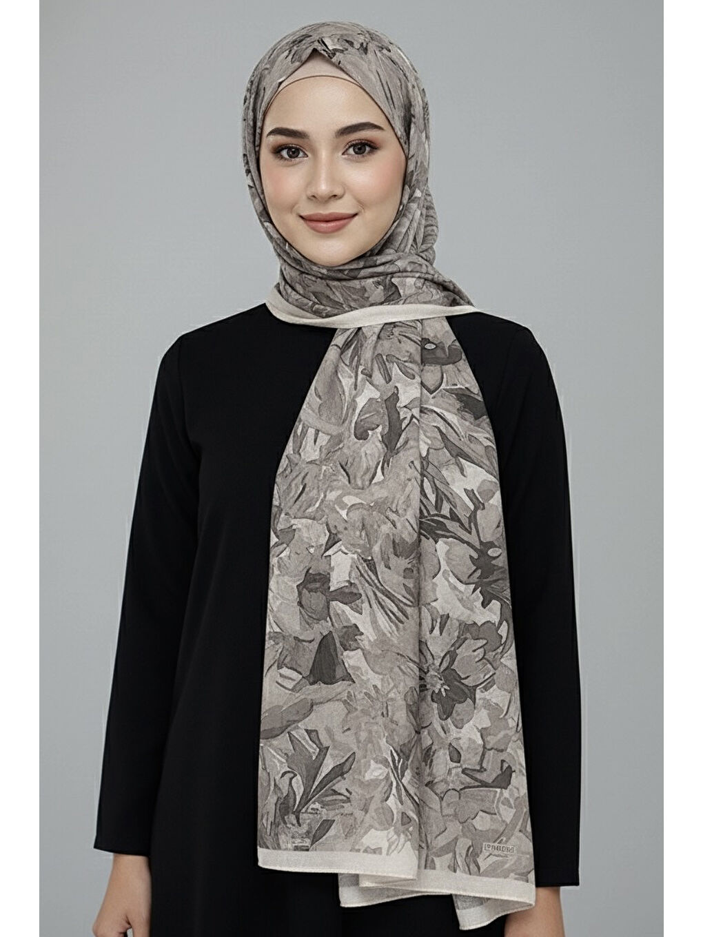 Elegance Flora Serisi Bambu Crash Şal Bej - 28003-BEJ-1