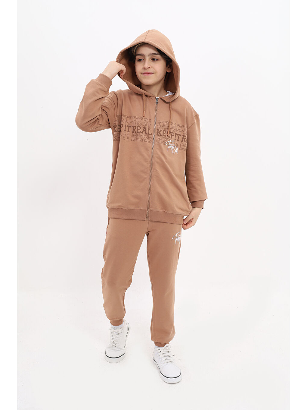 Kahverengi Erkek Çocuk Baskılı Eşofman Takım-2