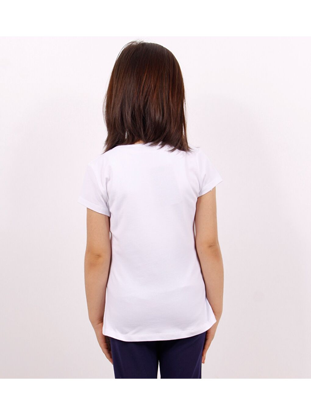 Beyaz Kız Çocuk Tişört Flamingo Baskılı-1