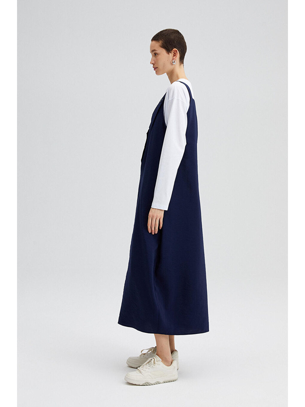 Lacivert Düğme Detaylı Jile-2