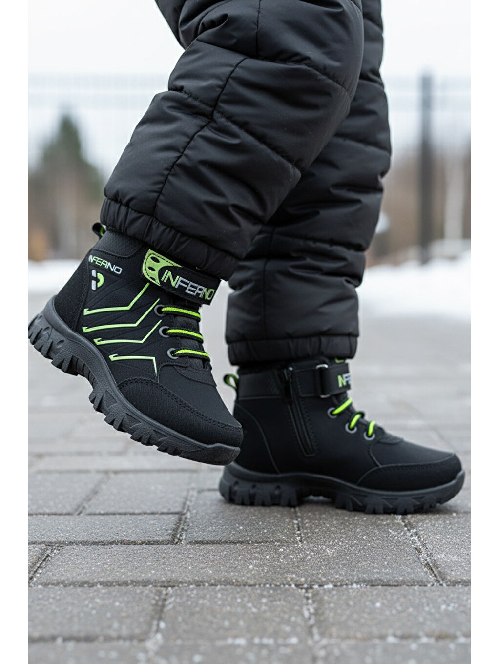 Yeşil Kız Çocuk Yesil İçi Pelüş Suni Deri Bot - 28030-YESIL-2