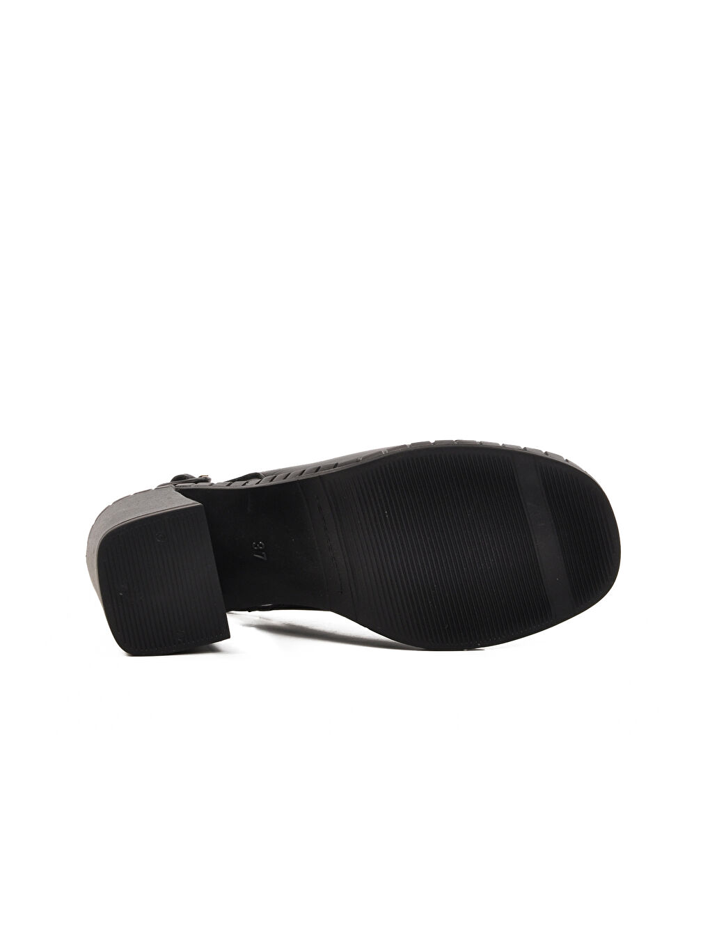 Siyah Hakiki Deri Kadın Topuklu Sandalet 2511902Y Z-4