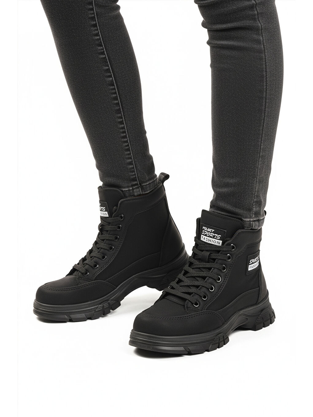 Siyah Nubuk İçi Kürklü Kaymaz Taban Fermuarlı Bağcıklı Kadın Bot 24090 Z