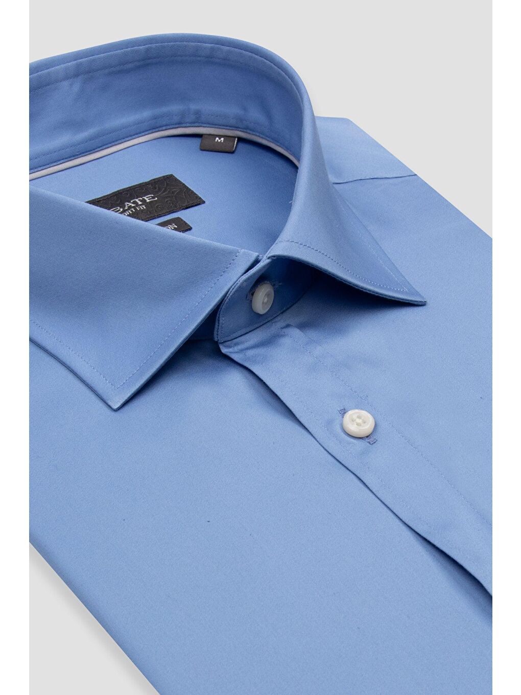 Leonardo Saten Pamuklu Comfort Fit Koyu Mavi Klasik Yaka Erkek Düz %100 Pamuk Gömlek-1