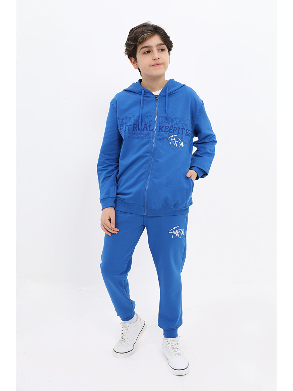 Mavi Erkek Çocuk Baskılı Eşofman Takım