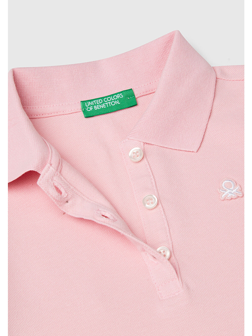 Kız Çocuk Pembe Logolu Pike Polo Tişört-1