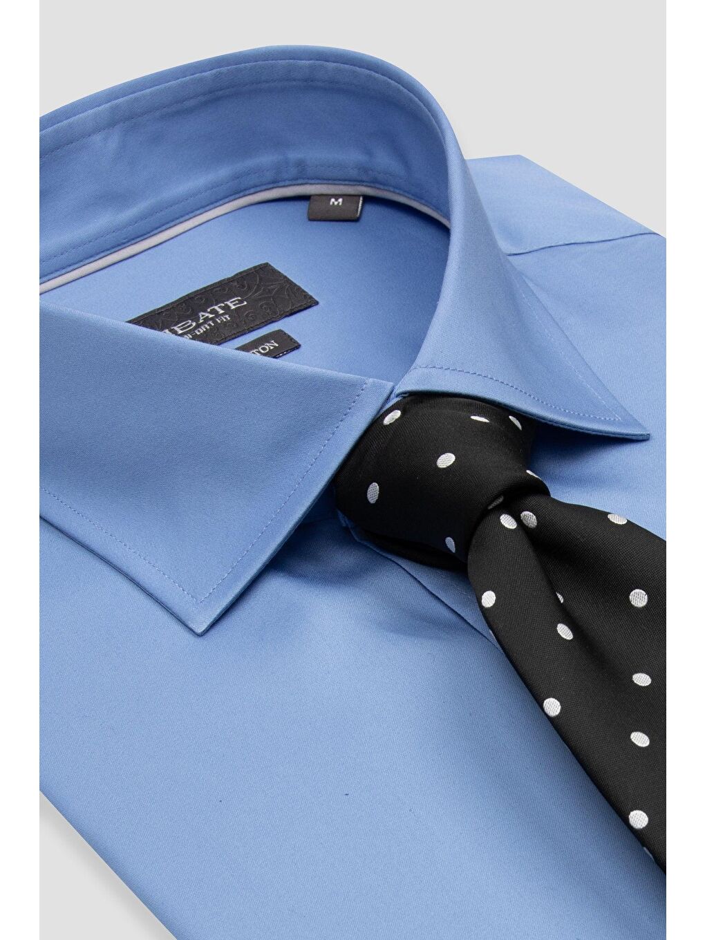 Leonardo Saten Pamuklu Comfort Fit Koyu Mavi Klasik Yaka Erkek Düz %100 Pamuk Gömlek-6