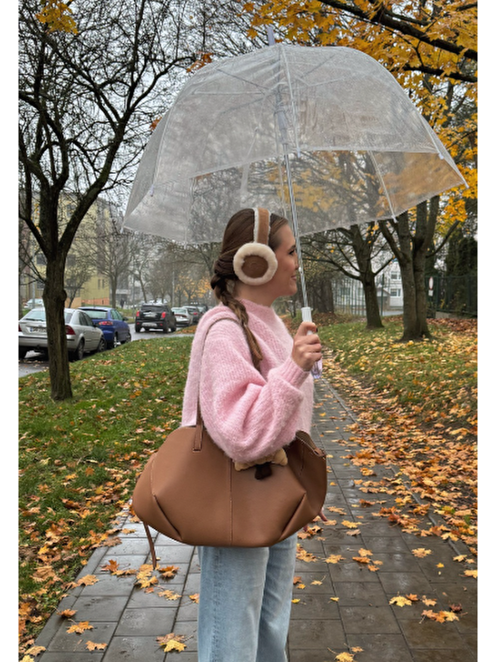 Pembe Oversize Kadın Triko Kazak Mg2263-2