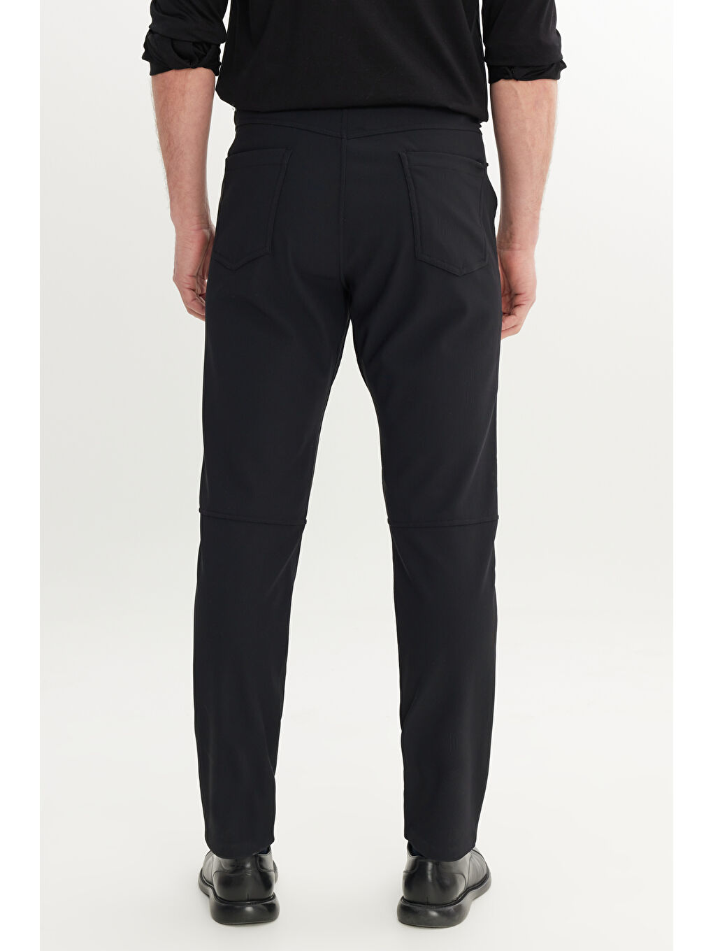 Erkek Siyah Slim Fit Dar Kesim Cepli Esnek Takım Elbise Pantolonu-6