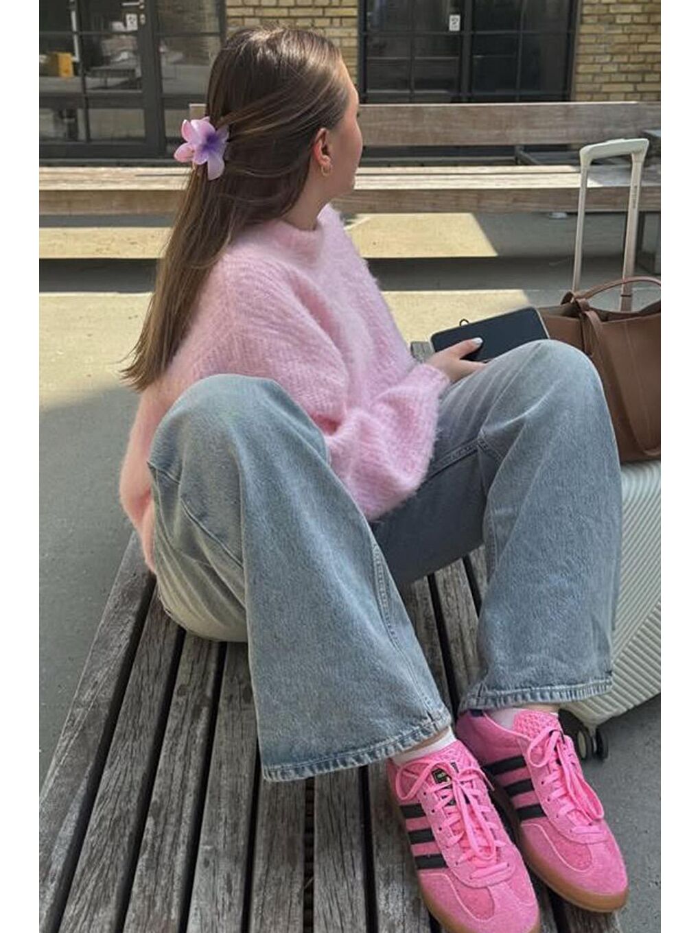 Pembe Oversize Kadın Triko Kazak Mg2263-5