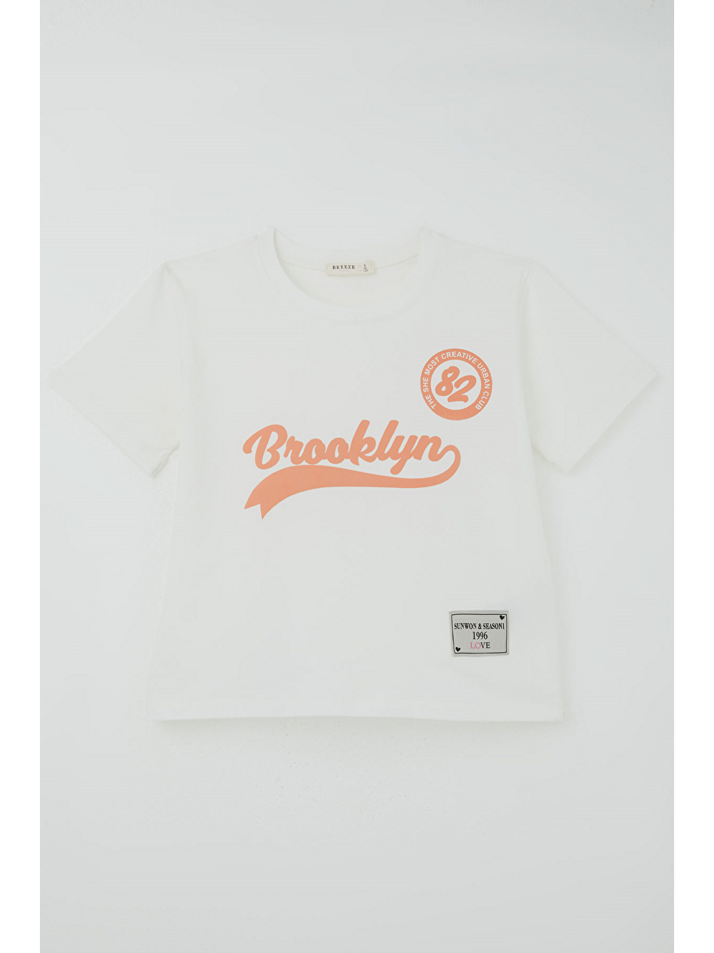 Kız Çocuk Pantolonlu Takım Brooklyn Yazı Baskılı Bağcıklı Ekru (8-14 Yaş)-1