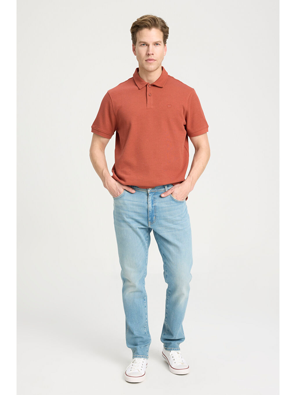 Regular Fit Düşük Bel Dar Paça Açık Mavi Texas Tapered Jean Pantolon-1