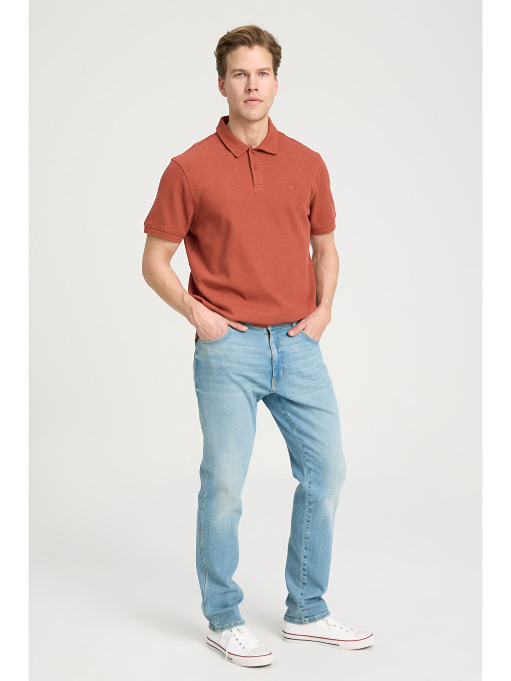 Regular Fit Düşük Bel Dar Paça Açık Mavi Texas Tapered Jean Pantolon-2