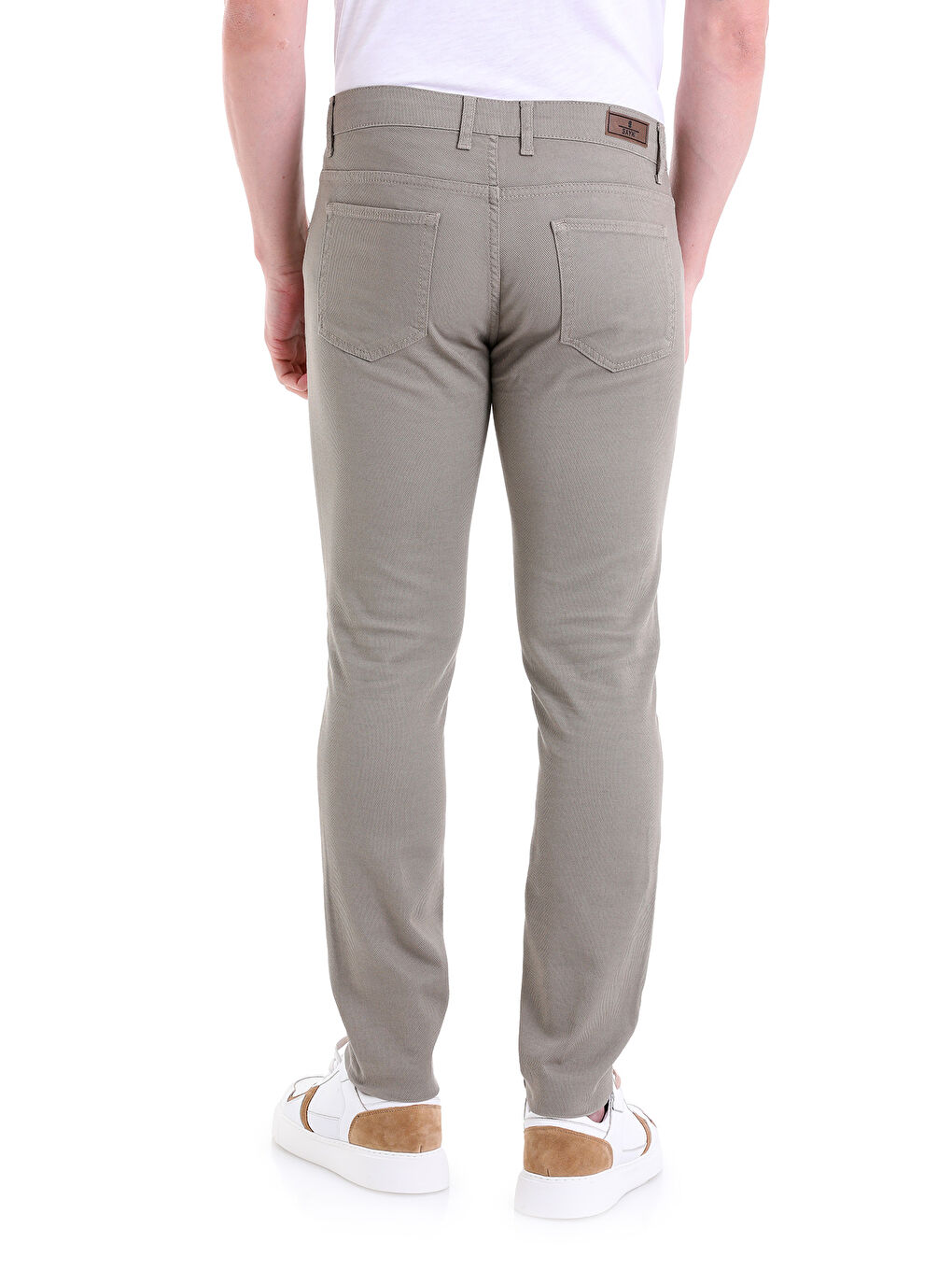 Haki Slim Fit Desenli Pamuklu 5 Cep Kanvas Pantolon-2