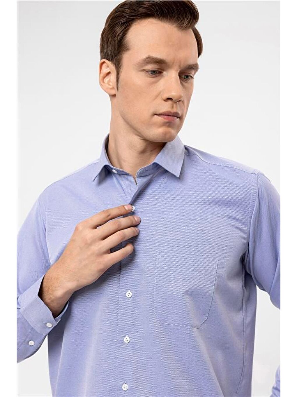 Mavi Regular Armürlü Klasik Yaka Gömlek-3