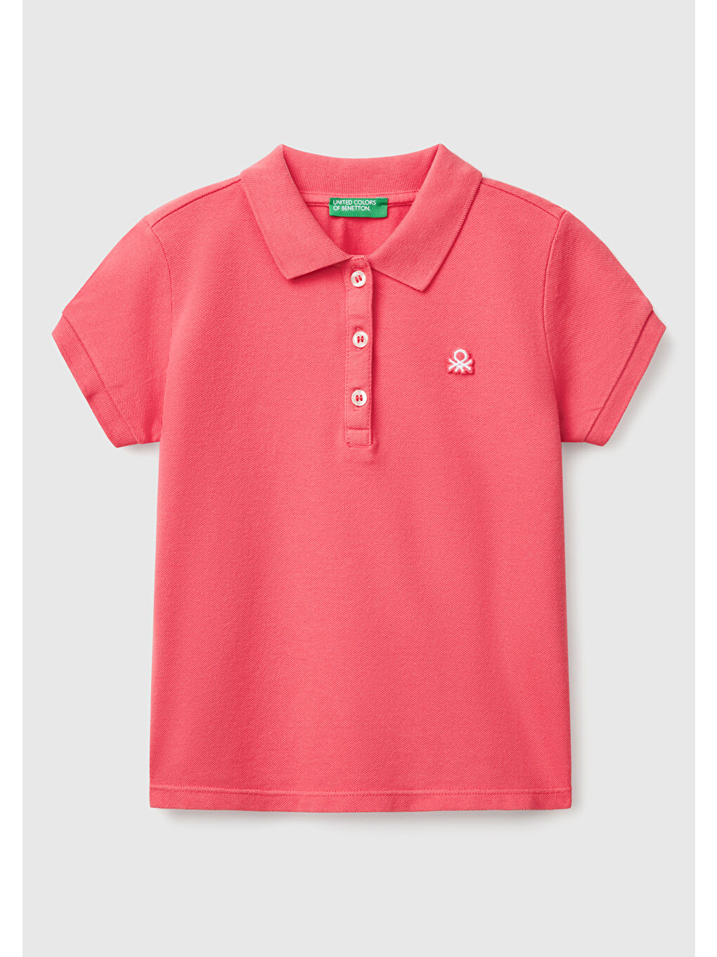 Kız Çocuk Fuşya Logolu Pike Polo Tişört