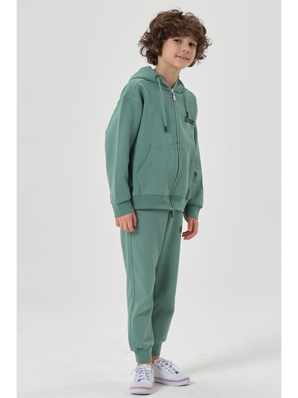 Yeşil Mevsimlik Erkek Çocuk Eşofman Takımı-5