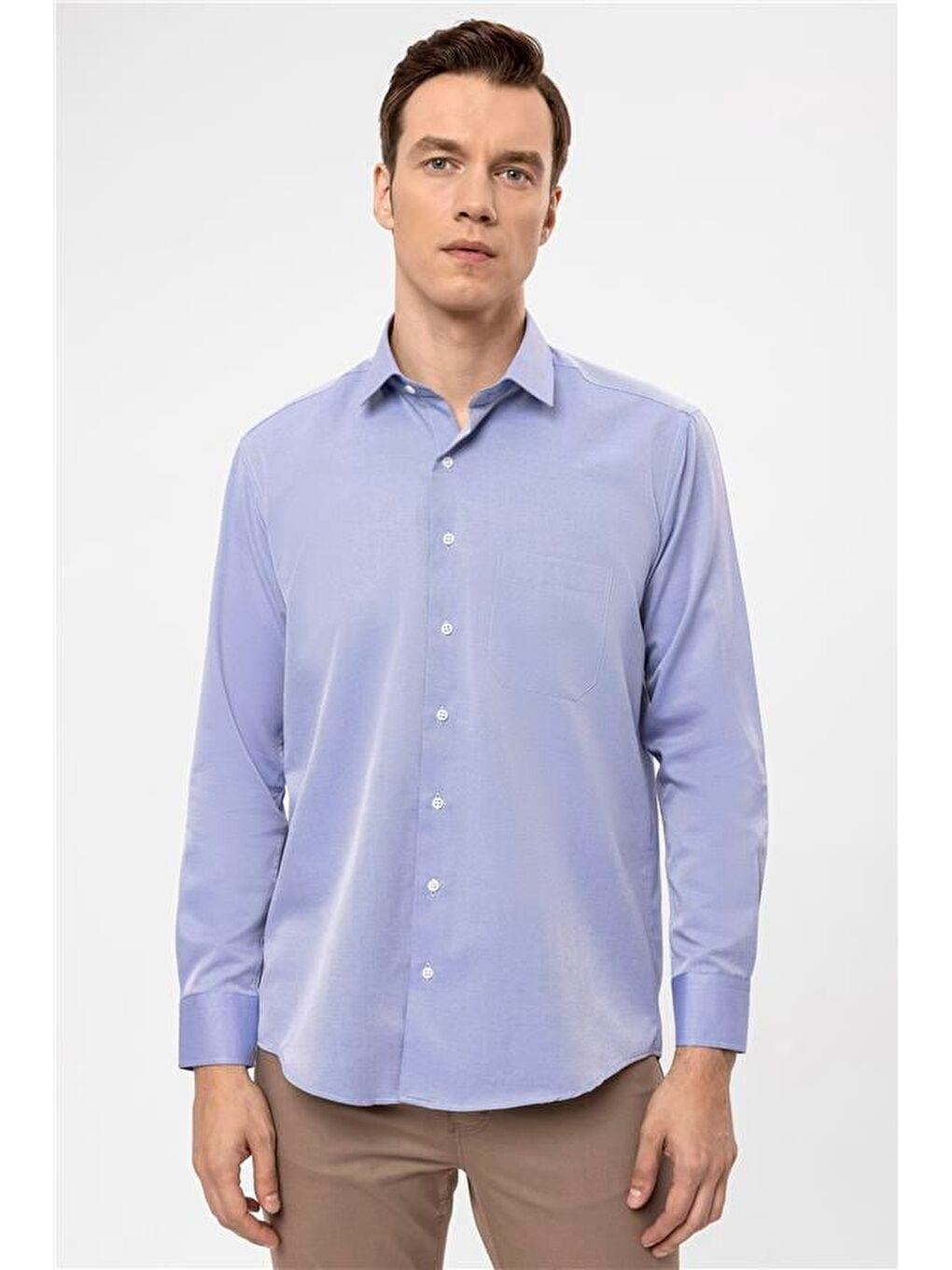 Mavi Regular Armürlü Klasik Yaka Gömlek-5