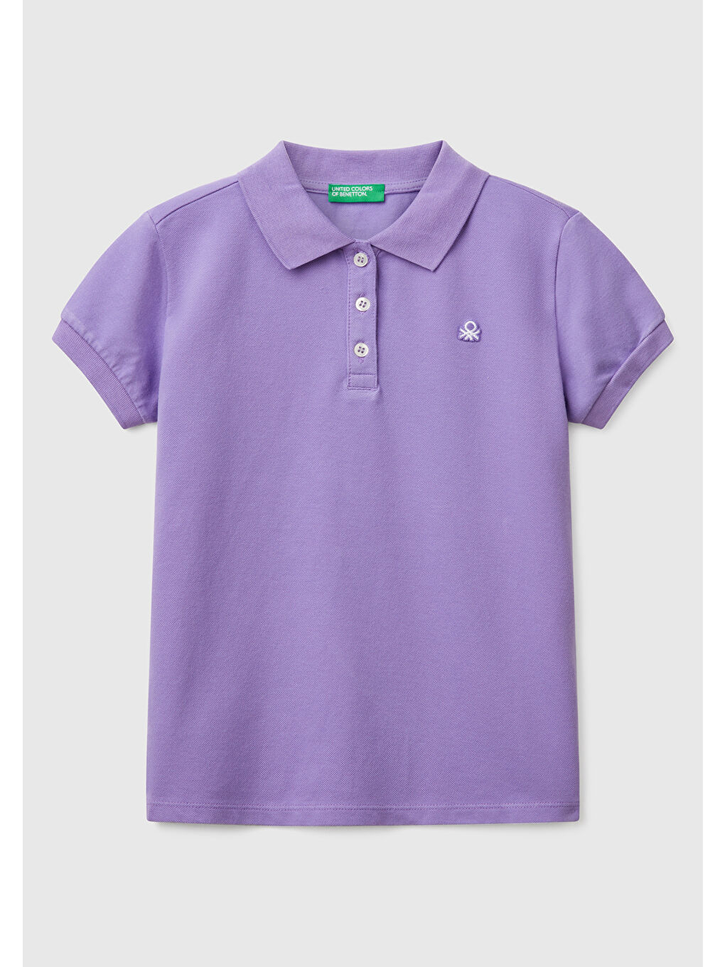 Kız Çocuk Mor Logolu Pike Polo Tişört