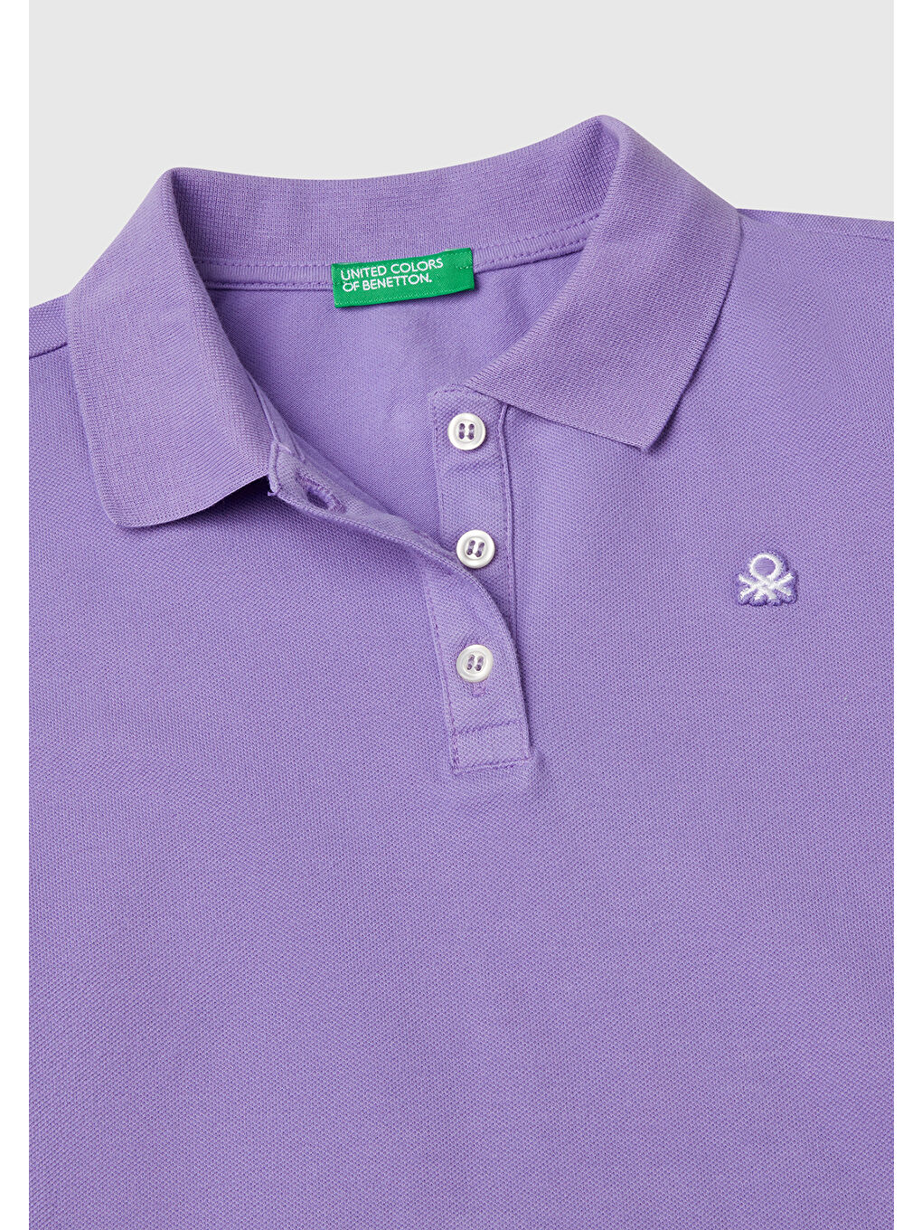 Kız Çocuk Mor Logolu Pike Polo Tişört-2