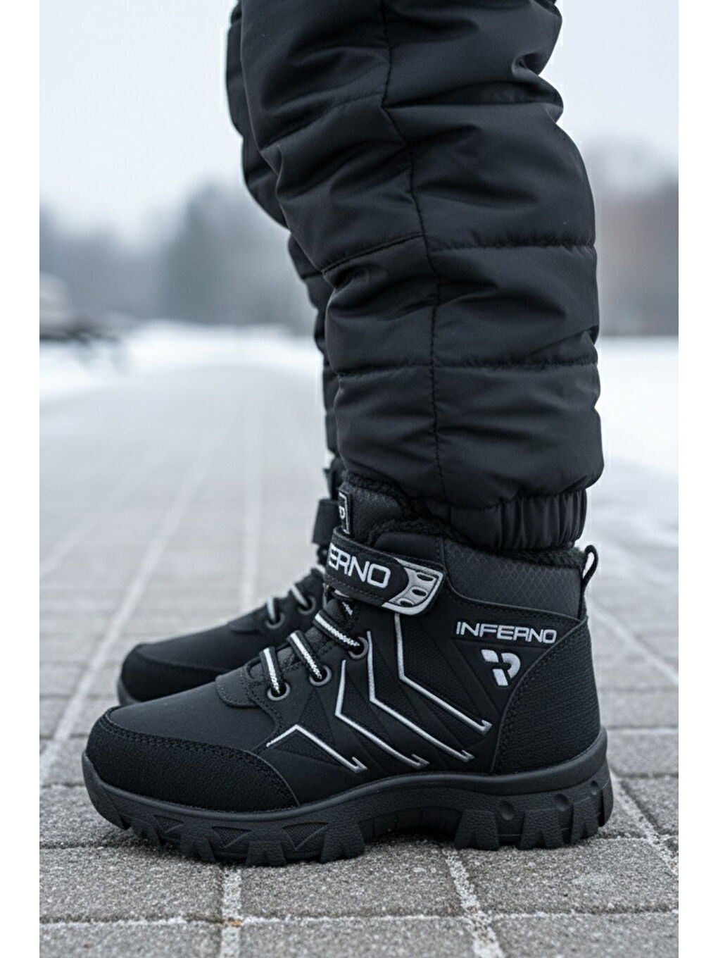 Kız Çocuk Gri İçi Pelüş Suni Deri Bot - 28030-GRI