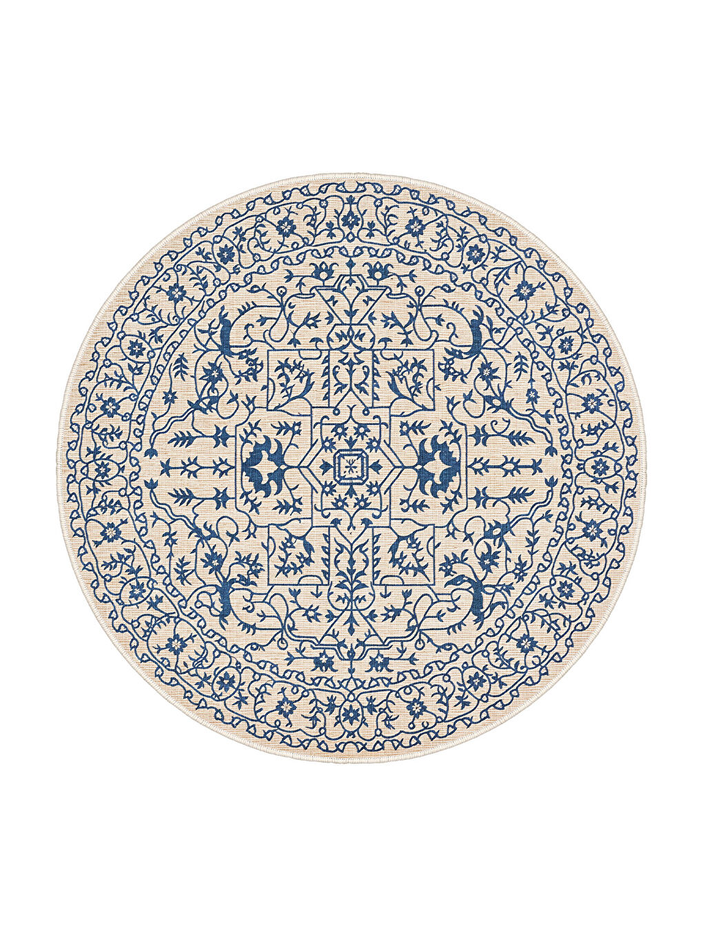 Mavi Dekoratif Özel Tasarım Yıkanabilir İnce Kaymaz Tabanlı Modern Halı KECE FR20