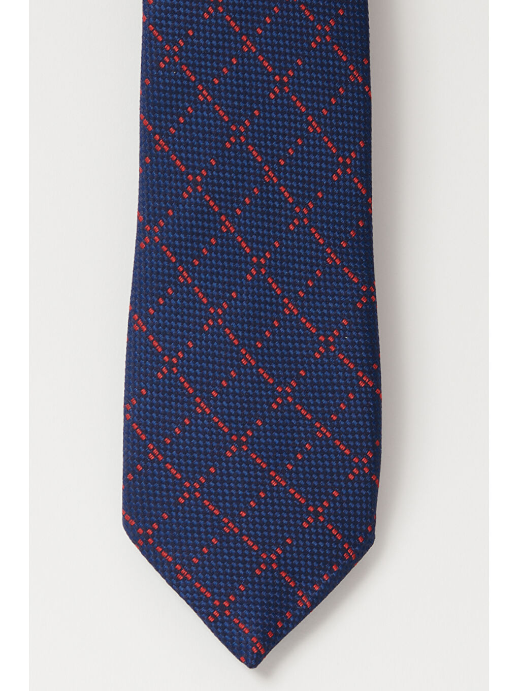 Erkek Lacivert-Kırmızı Desenli Kravat-1