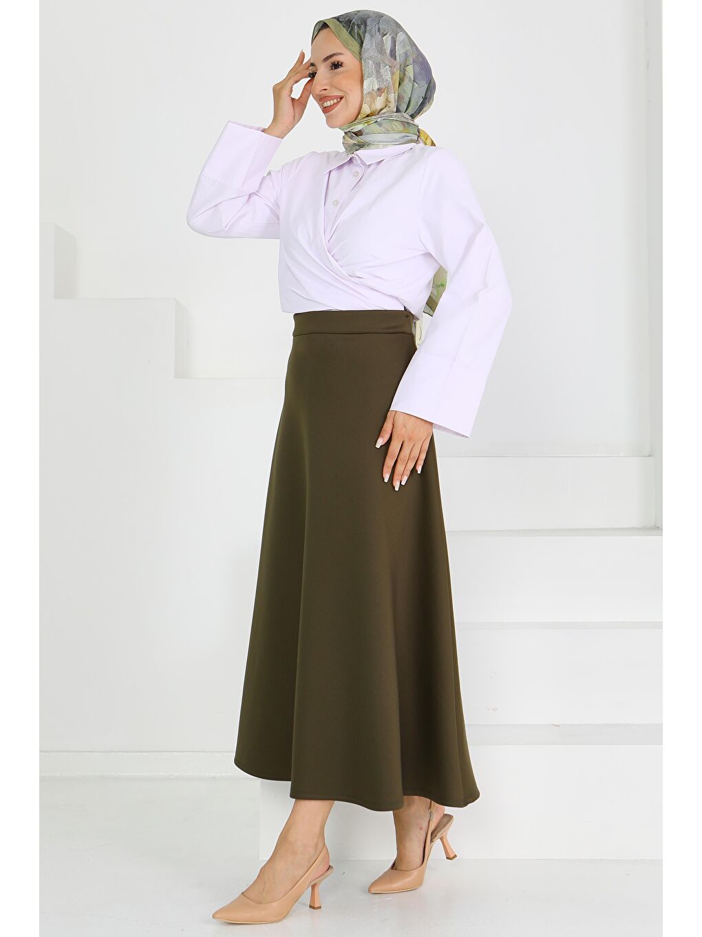 Puff Scuba Çan Etek Haki - 27615-2