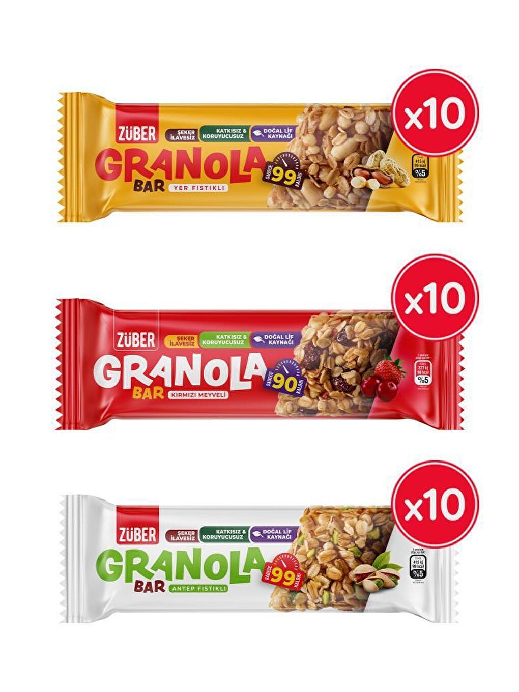 Züber Renksiz Granola Bar Deneme Paketi 25G X 30 Adet