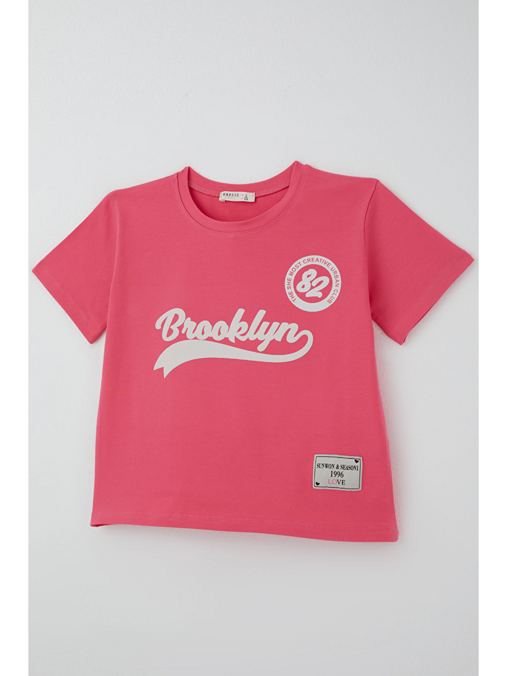 Kız Çocuk Pantolonlu Takım Brooklyn Yazı Baskılı Bağcıklı Fuşya (8-14 Yaş)-5