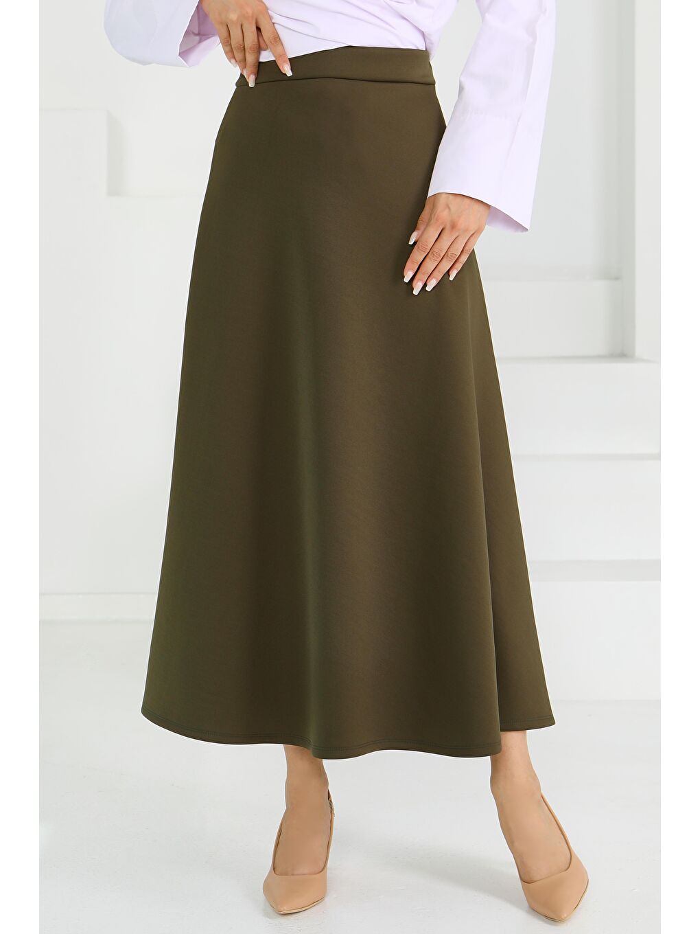 Puff Scuba Çan Etek Haki - 27615-3