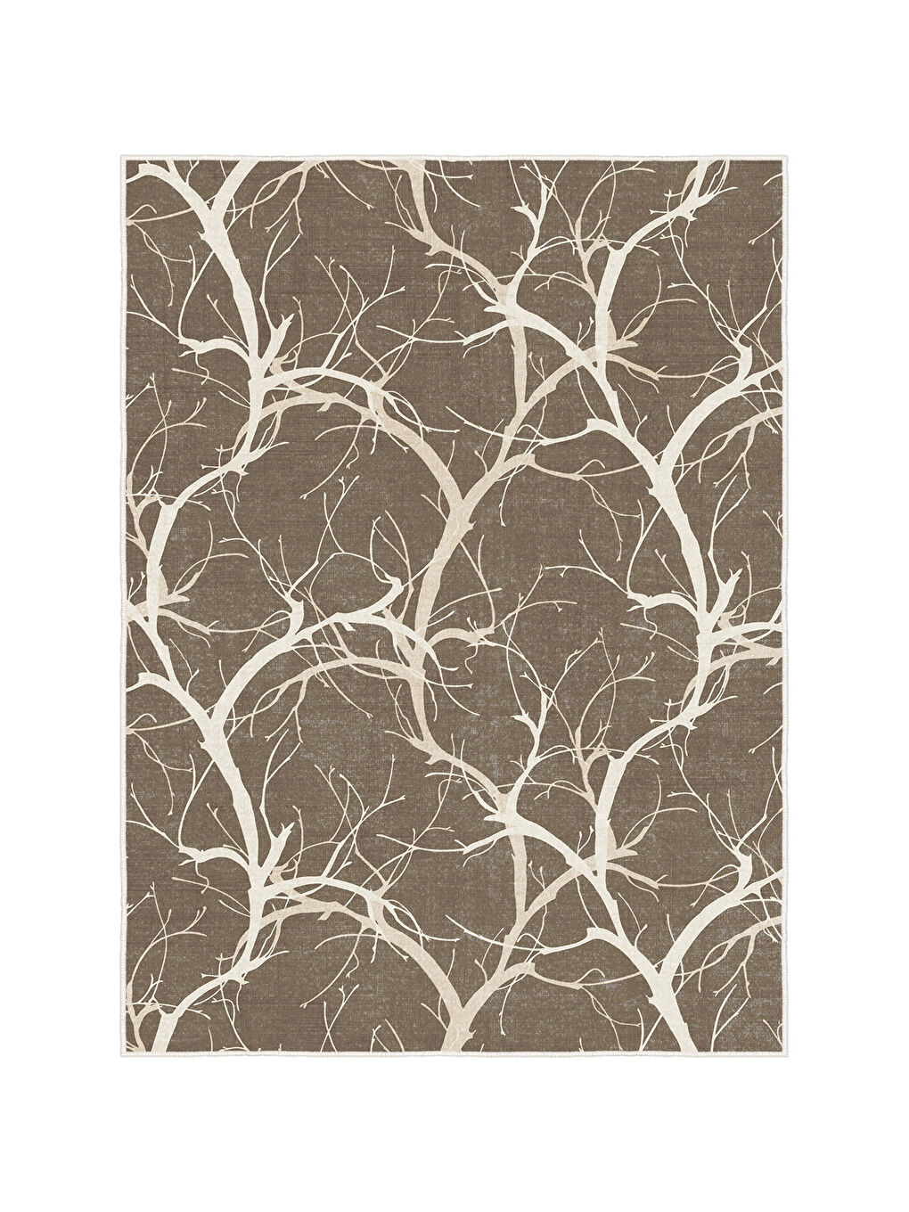 Kahverengi Dekoratif Özel Tasarım Yıkanabilir İnce Kaymaz Tabanlı Modern Halı KECE FR19