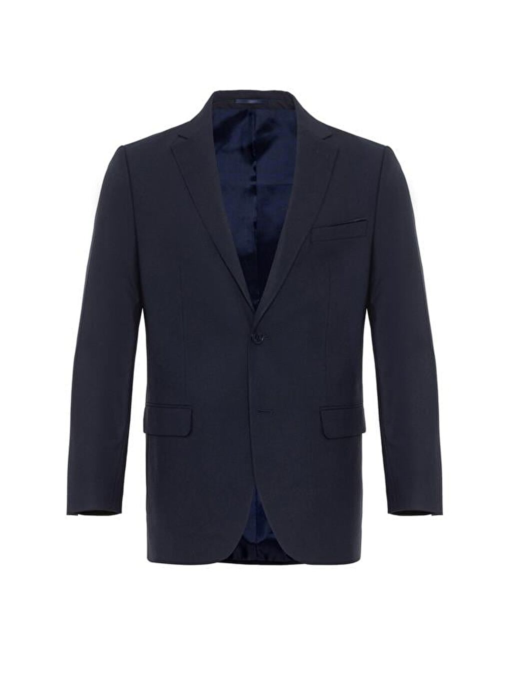 Lacivert Regular Düz Mono Yaka 4 Drop Takım Elbise-1