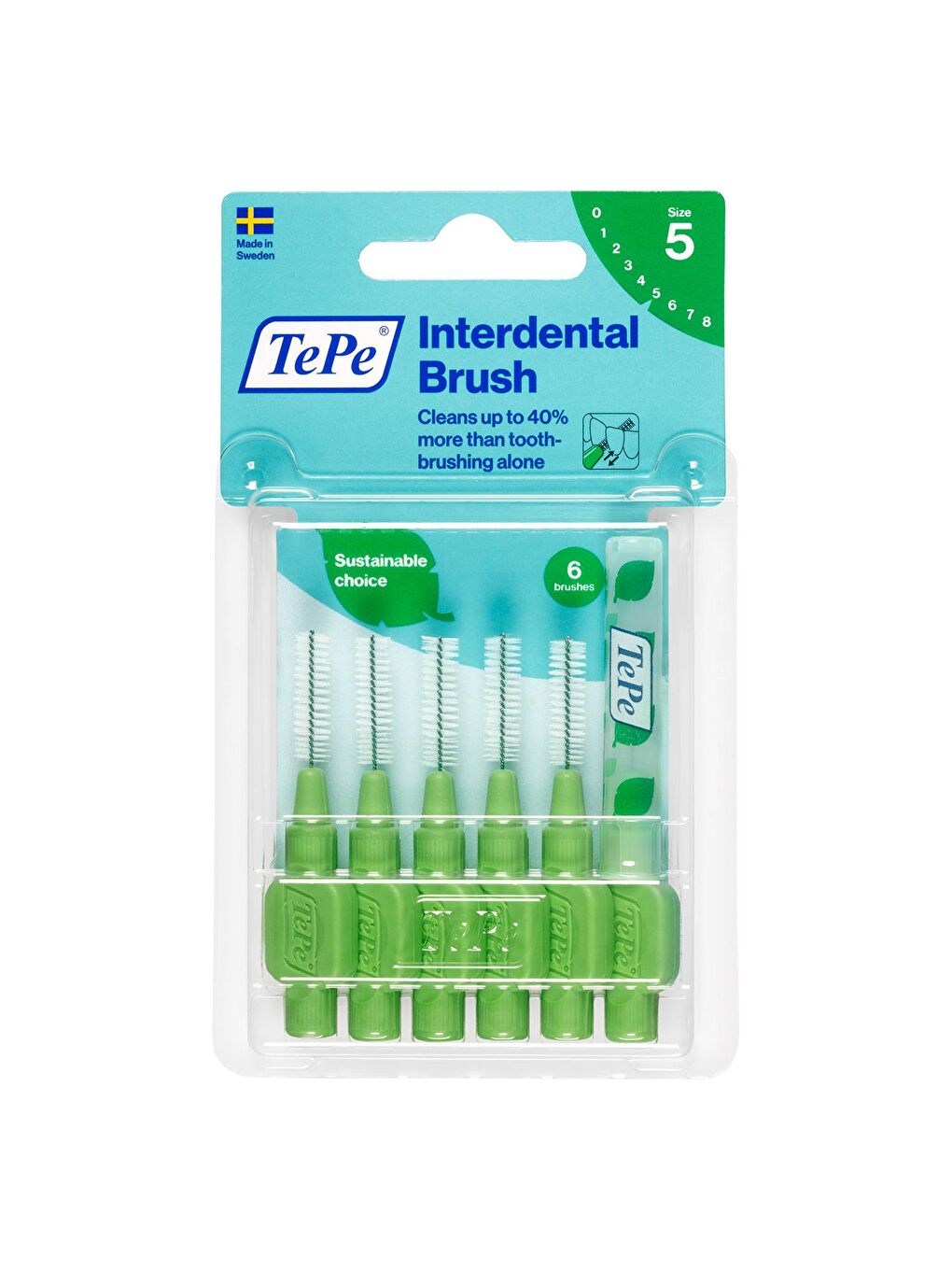 Tepe Yeşil TePe Interdantal Brush Diş Arası Fırçası 0.8 mm Yeşil 6 lı