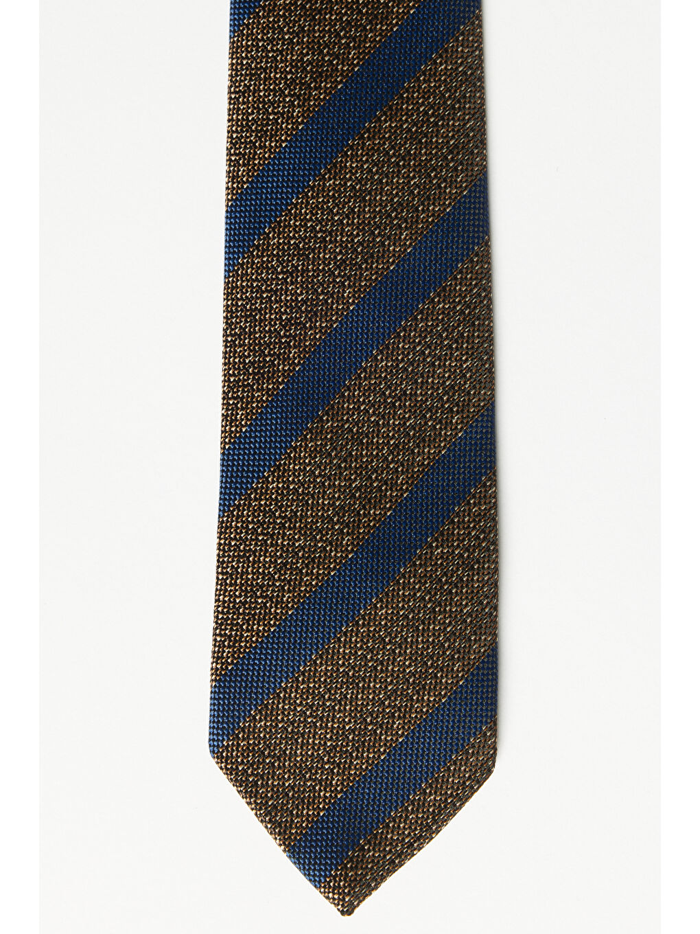 Erkek Kahverengi-Lacivert Desenli Kravat-1