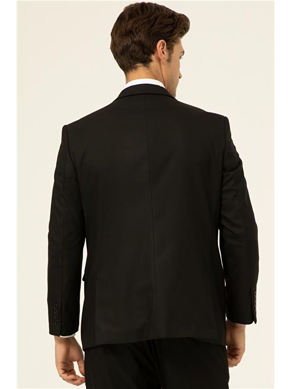 Siyah Regular Düz Mono Yaka 4 Drop Takım Elbise-1