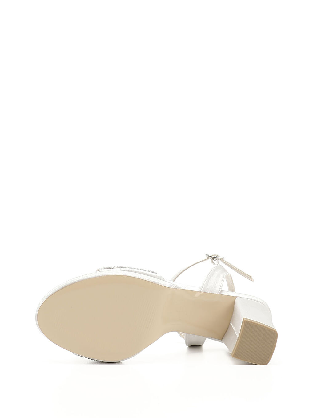 Gri Kadın GÜMÜŞ Taşlı Bilekten Bağlı Platform Topuklu Sandalet-3