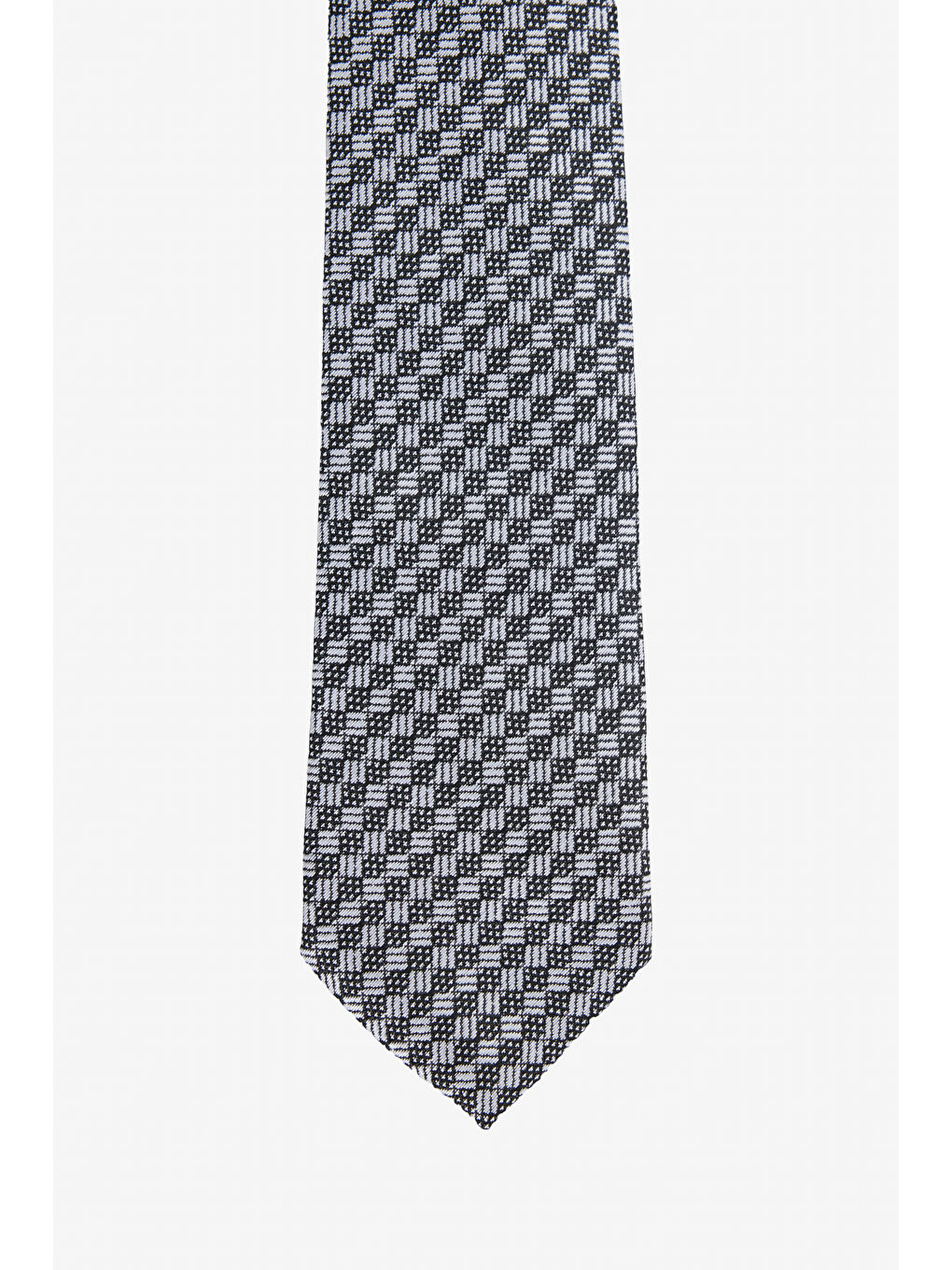 Erkek Gri-Siyah Desenli Kravat-1