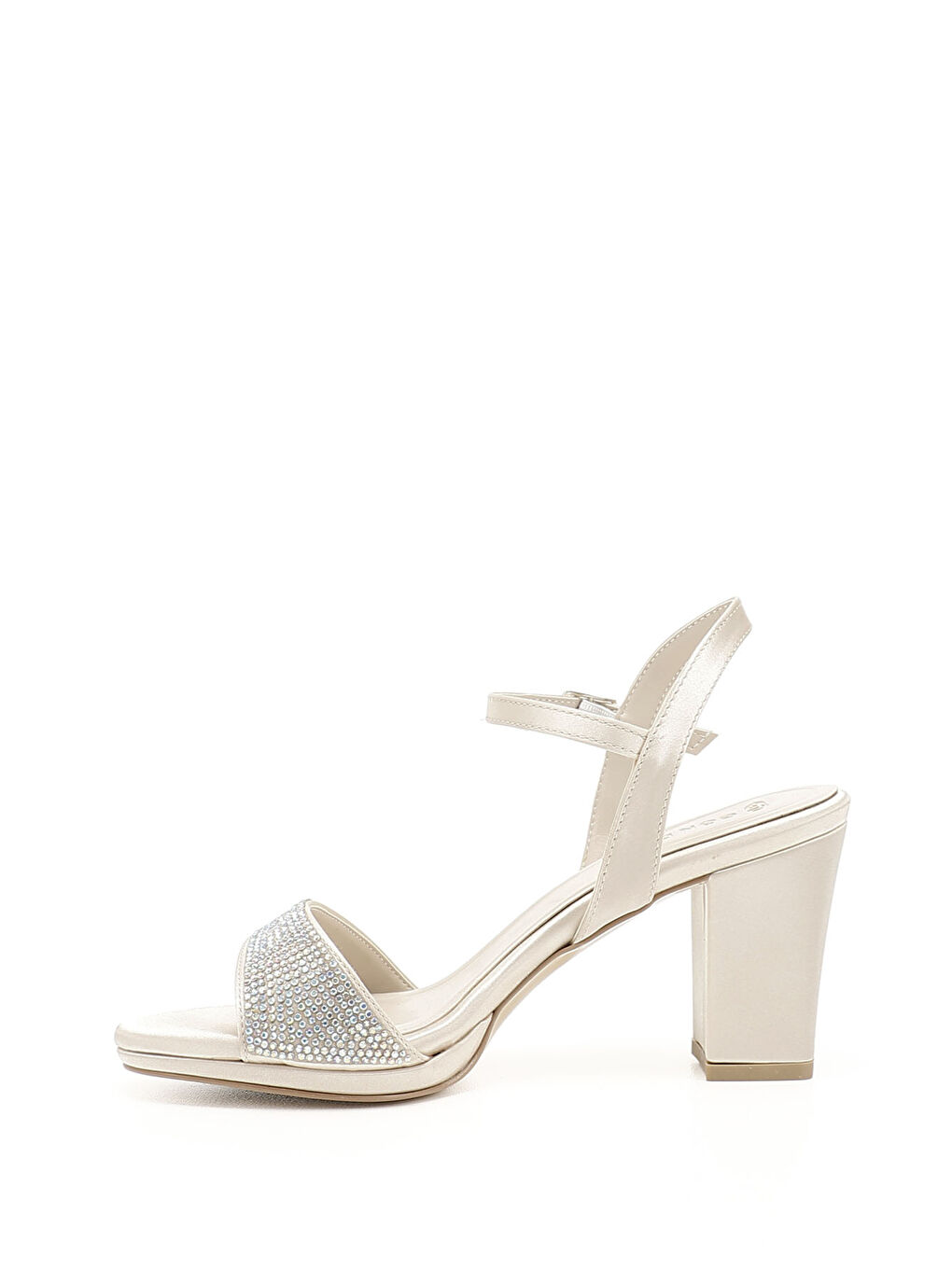 Sarı Kadın BRONZ Taşlı Bilekten Bağlı Platform Topuklu Sandalet-2