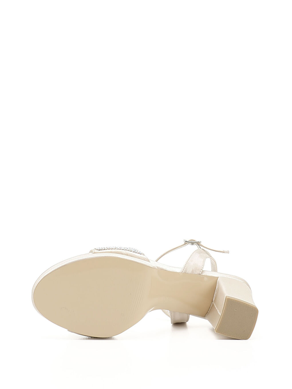 Sarı Kadın BRONZ Taşlı Bilekten Bağlı Platform Topuklu Sandalet-3