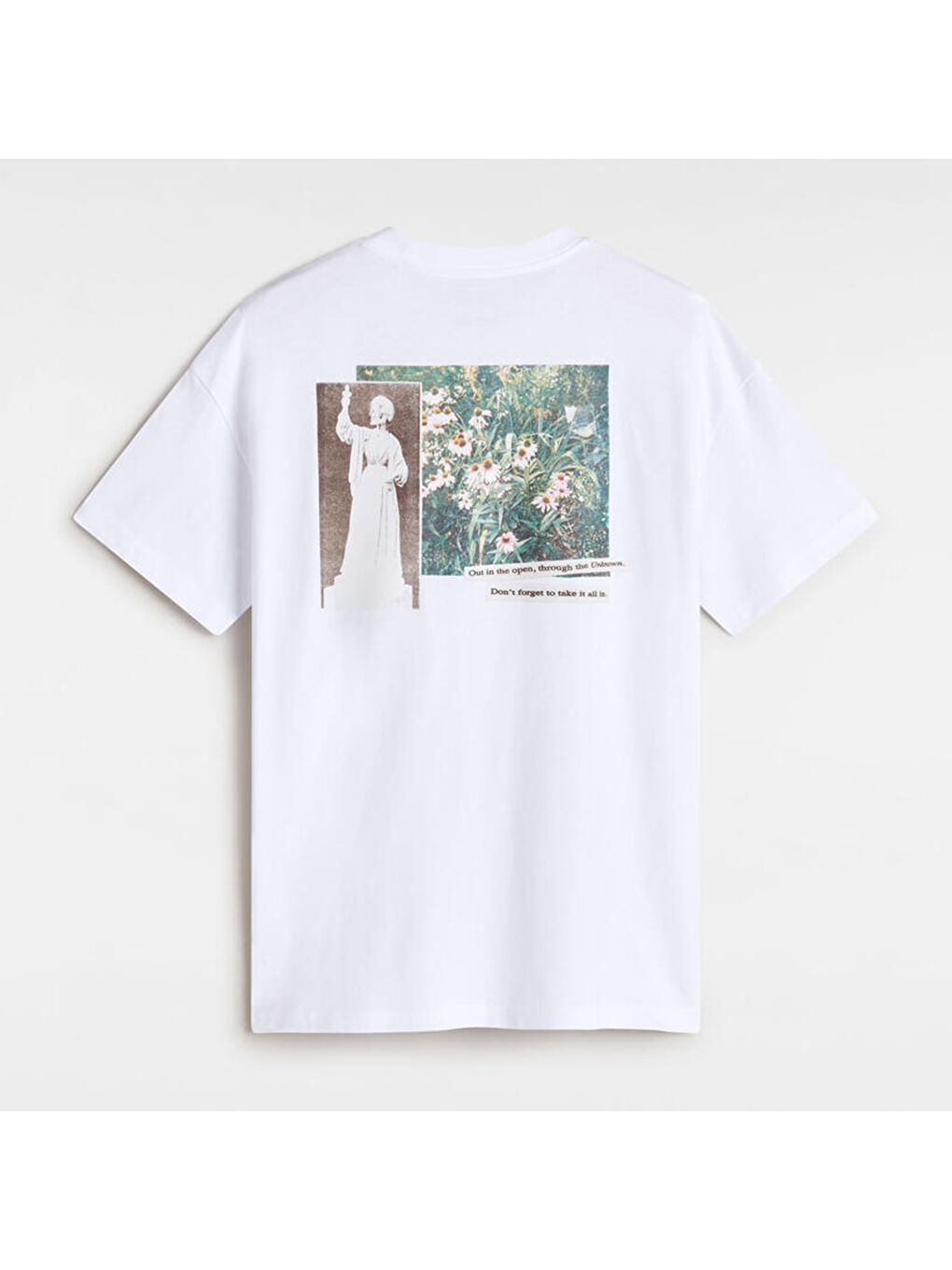 Garden Oversized Kadın Beyaz Tişört-1