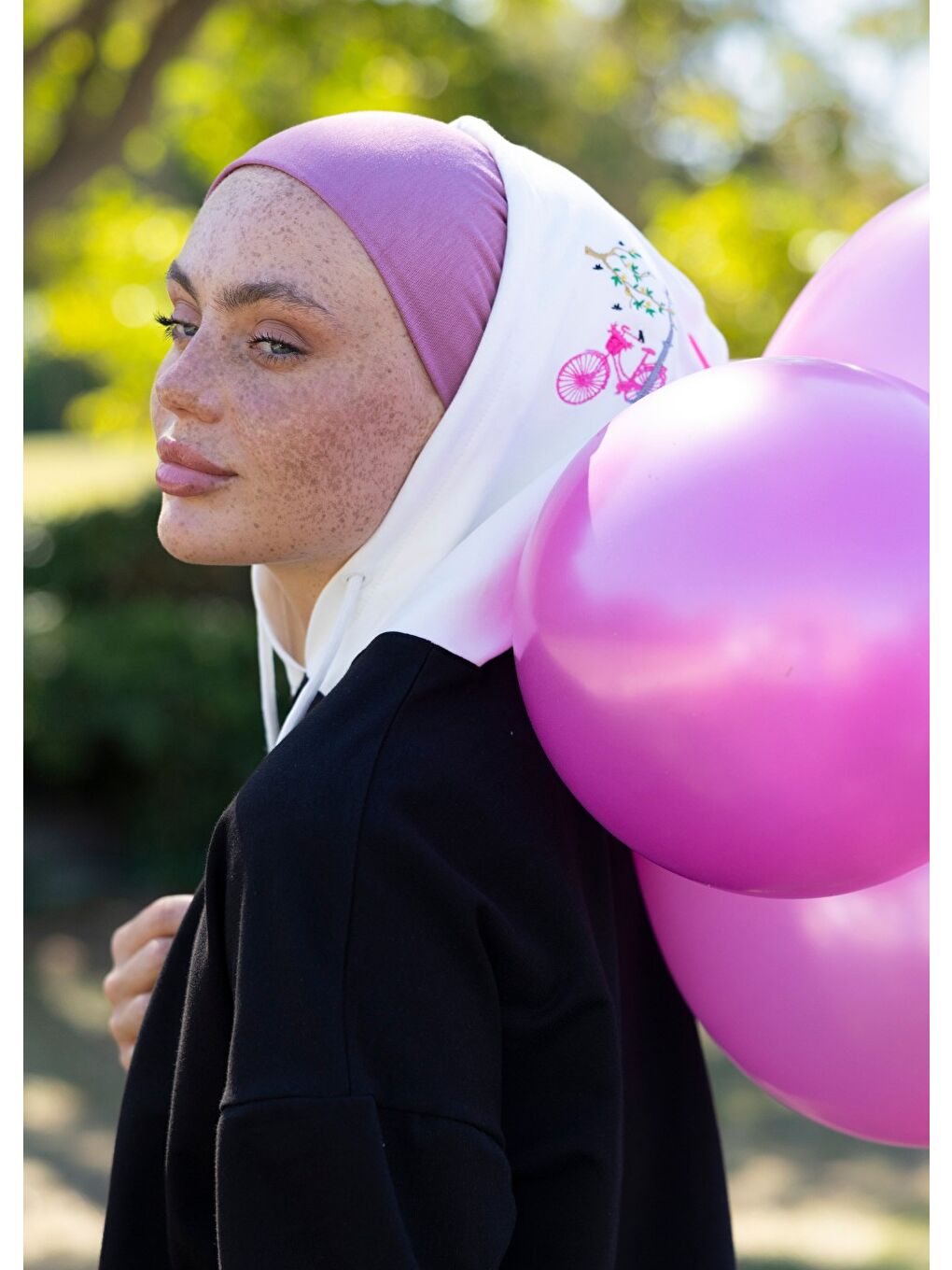 Karışık Sweatshirt Balon Nakışlı-2