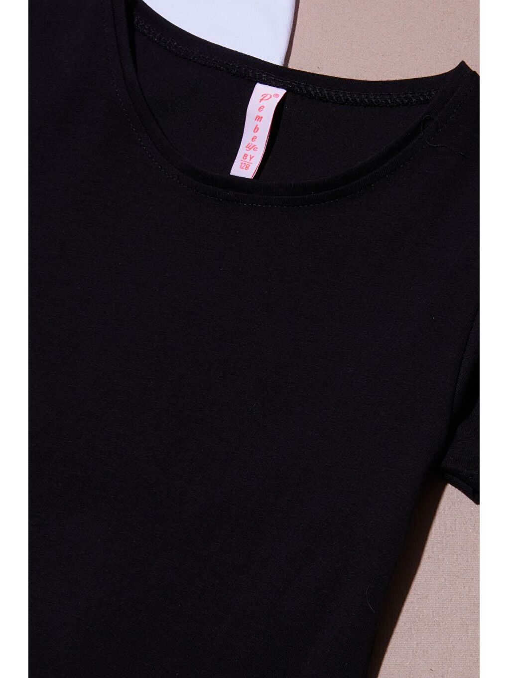 Kız Çocuk Kısa Kollu 2li Düz Tişört Siyah-Beyaz 16372-2