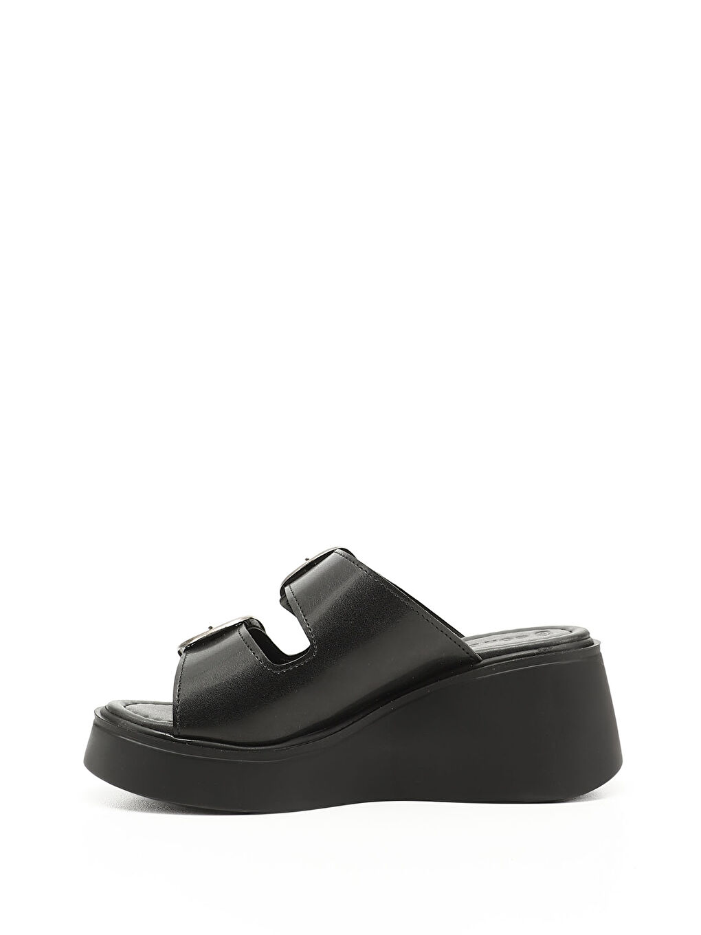 Mor Kadın ZÜMRÜT-SİYAH Dolgu Topuklu Tokalı Terlik-2